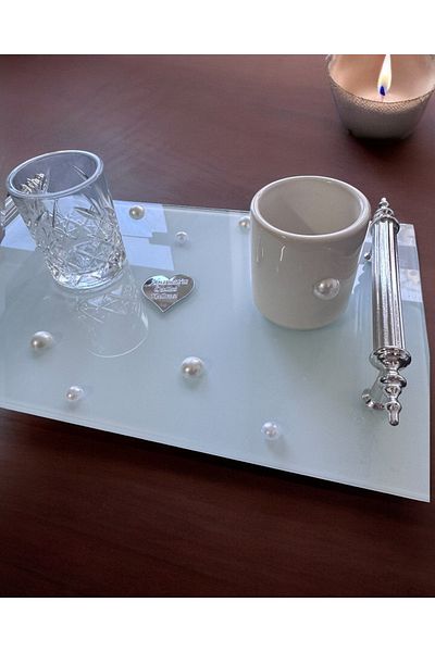 CyzHome Engagement Tray with Bonding Silver Pearls