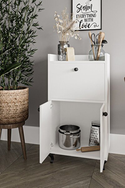 DEWOODY Kiler Mutfak Ve Banyo Dolabı Mikrodalga Dolabı Çok Amaçlı Dolap Beyaz