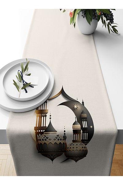 Bertille Home Ramadan Series 140x40 Cm Digital Printed Runner (Ramadan)