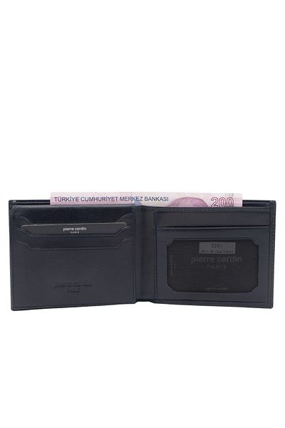 Pierre Cardin Men's Navy Blue Analin Leather Wallet 2243O15