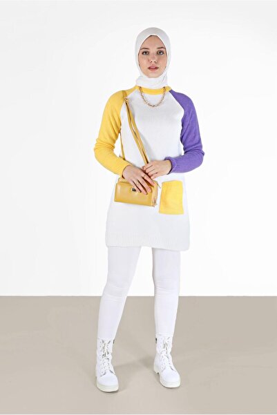 Alvina TRI-COLOR POCKET DETAILED KNITWEAR TUNIC 42053