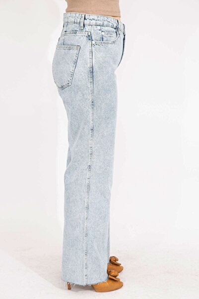 Şans Γυναικείο μεγάλου μεγέθους Μπλε Washed Effect 5 τζιν 65n35545