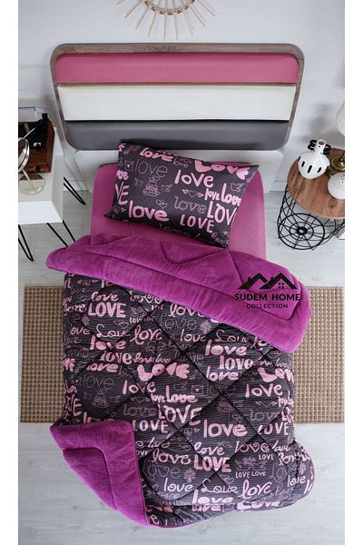 Sudemhome Single Double Sided Plush Welsoft Quilt and Pillow - Fluffy Soft Fleece