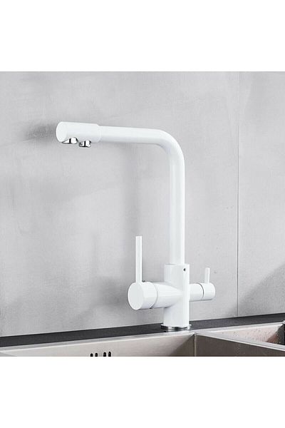 Delux 3-Way Purification Faucet White (Purified Kitchen Tap) Sink Faucet