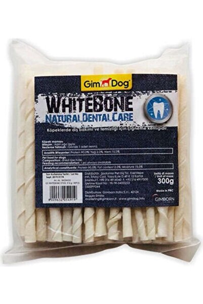 Gimdog Mordimi Press Beyaz Burgu Çubuk Köpek Ödülü 6 Gr - (50'li Paket)