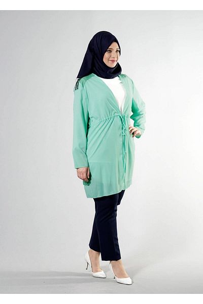 TRENDTESETTÜR Γυναικείο Πράσινο (ACID) T 2516 Port Crep Plain Hijab Jacket