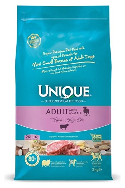 Unique Mini ve Küçük Irk Yetişkin Köpek Maması Kuzu Etli 3 kg