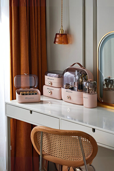 Miyano مجموعة تنظيم المكياج 5 في 1 S50 Plus باللون الوردي