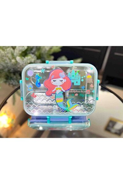 Vest BES0023 DENİZ KIZI DESENLİ ŞEFFAF KAPAKLI 3 BÖLMELİ 800 ML ÇELİK BESLENM...