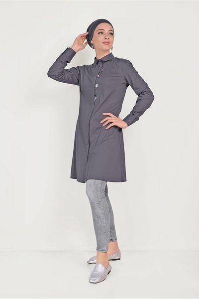 TRENDTESETTÜR Γυναικείο παντελόνι Grey Stonewashed 70064