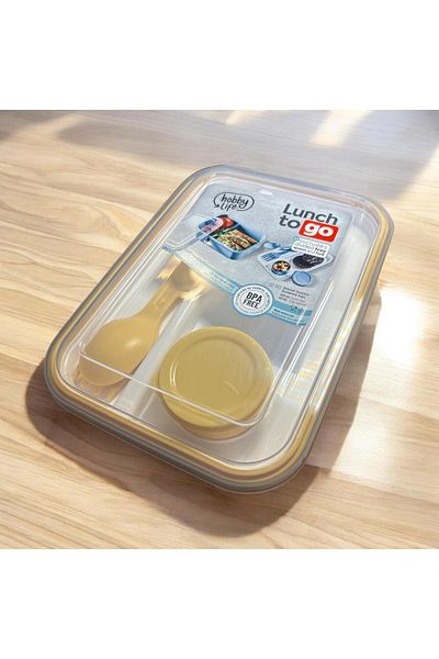 HOBBY LİFE Hobby Life Lunch Box Compartmented Sauce Bowl Nutrition Container 920 ml