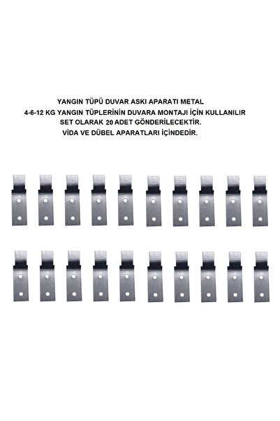 İNTERFORM YANGIN TÜPÜ ASKI APARATI METAL 20'Lİ SET VİDA DÜBEL DAHİL