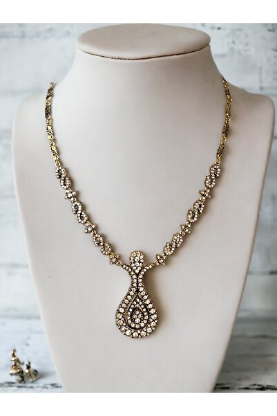 FAYRA ACCESSORIES Zirkon Taşlı Su Damlası Gerdanlık Kolye