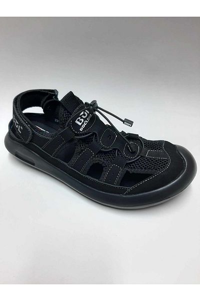 Bulldozer Genuine Leather Black Color Summer Men Sandals