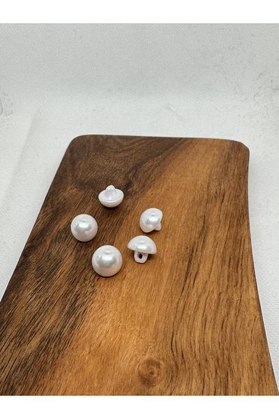 BALIM ÖRGÜ EVİ Off-White 5 Pieces Imported Paint Pearlescent Pearl Button