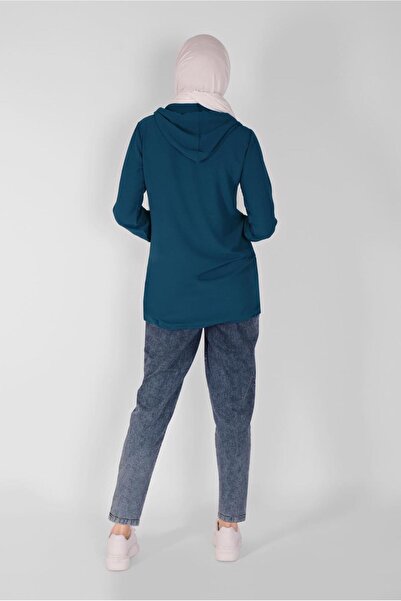 TRENDTESETTÜR Жіноча темно-синя (ІНДИГО) туніка на блискавці з шнурівкою 88534