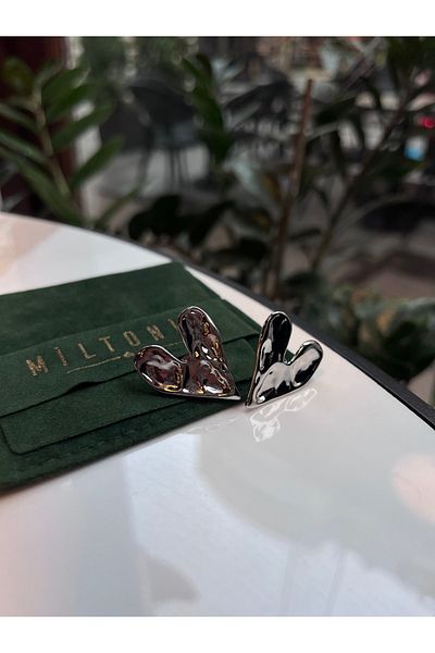Miltonia Trapezoid Heart Steel Earrings