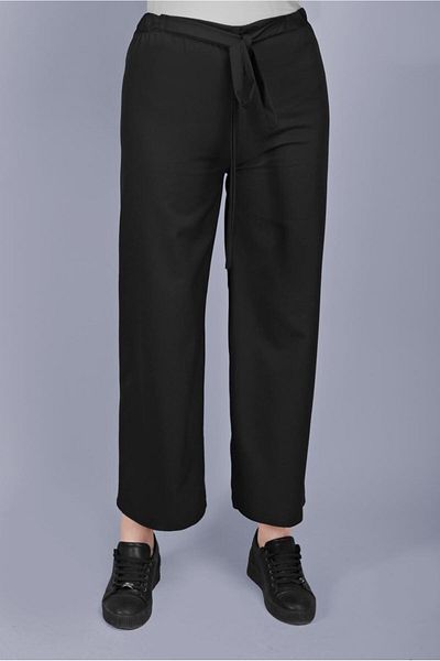TRENDTESETTÜR Women's Black Lace-Up Trousers 7131