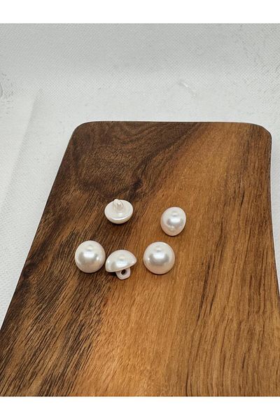 BALIM ÖRGÜ EVİ 5 Pieces Ecru Pearlescent Imported Colorfast Pearl Button