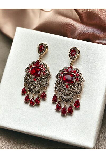 FAYRA ACCESSORIES Kristal Taşlı Su Damlaları Sallantılı Küpe