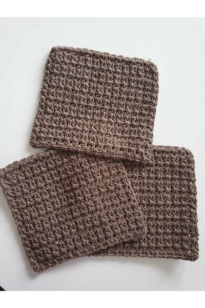 Blue Anemone 100% Cotton Dish Washing Cloth - 3 Pieces, Ökoteks Certified