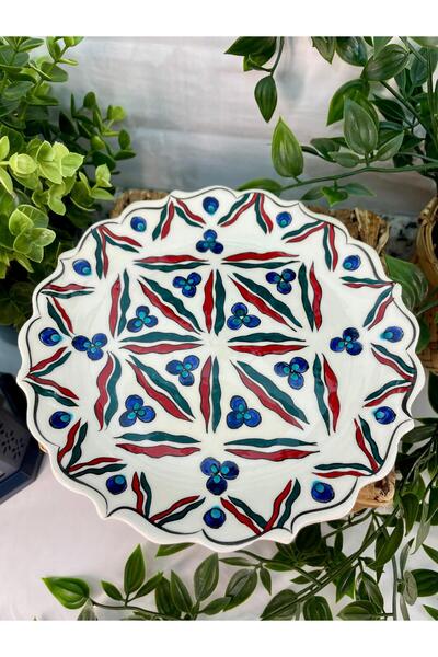 Home İznik Çini Tabak 18cm Çintemani Motifi