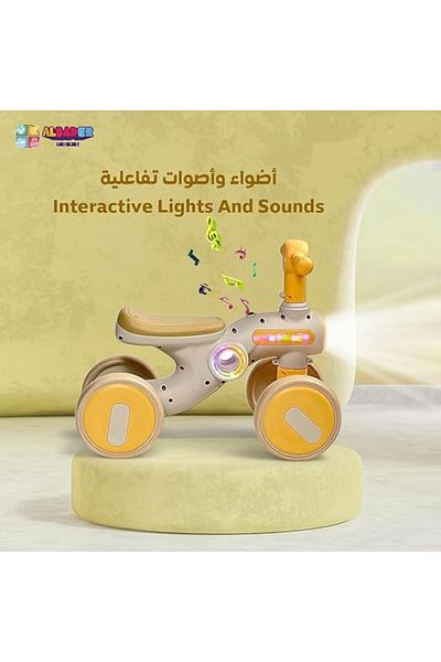 ALBADER Push Bike - Toddler Balance Bike, Balance Bike With 4 Wheels, Push No Pedals Balance Bikes