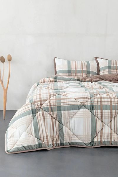 Merinos Comforter Single Duvet Set - Wera Green (Fiber Cream New Product)