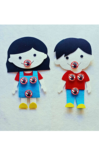 Aydede Oyunevi Mahremiyet Eğitimi için Keçeden Cırt Cırtlı Eğitici Oyuncak