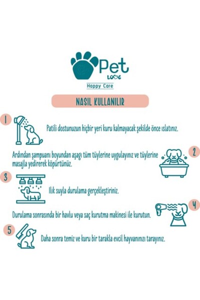 Pet Love Kedi Ve Köpekler Için Şampuan Çilek 500 ml 100% Doğal Argan Yağlı