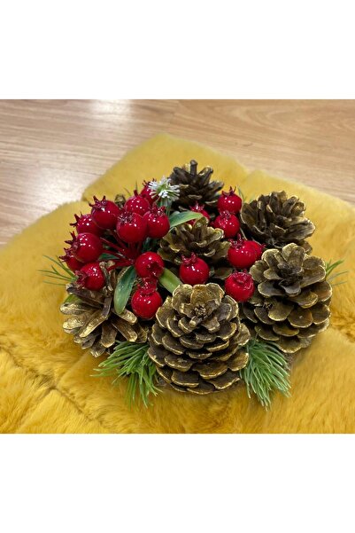 Marrone Декорация за маса с борови шишарки