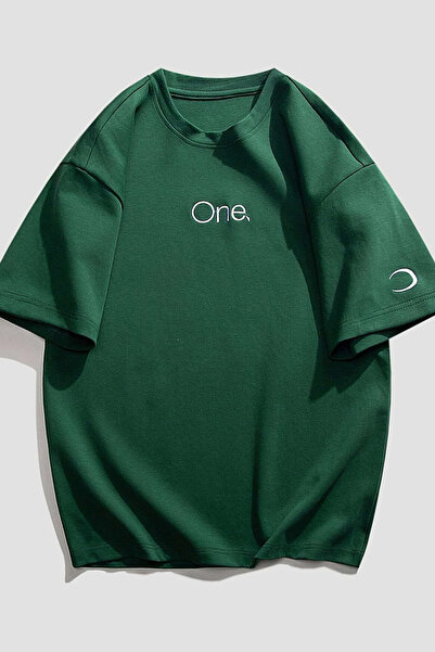 cc collection Tricou oversize unisex imprimat cu detaliu pe mâneci