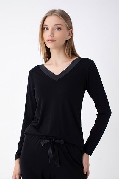 ALIN Homewear Set pijama cu decolteu în V cu detaliu din satin