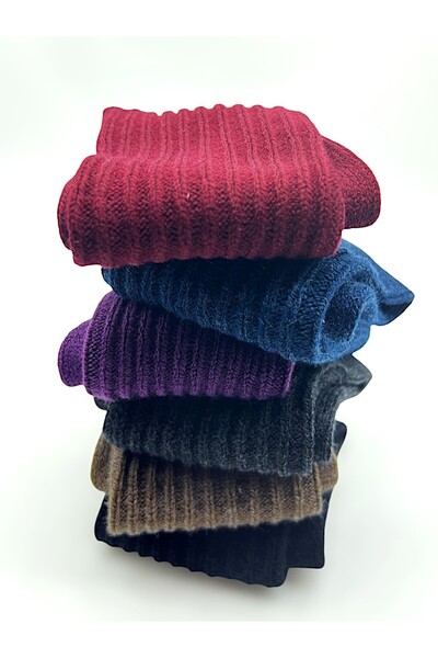 CİHO SOCKS Dámské vlněné švestkové 6 párů zimních ponožek na spaní – lehké a ...