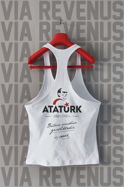 Vordevia Ataturk Front and Back Printed Tank Top Sports Tank Top