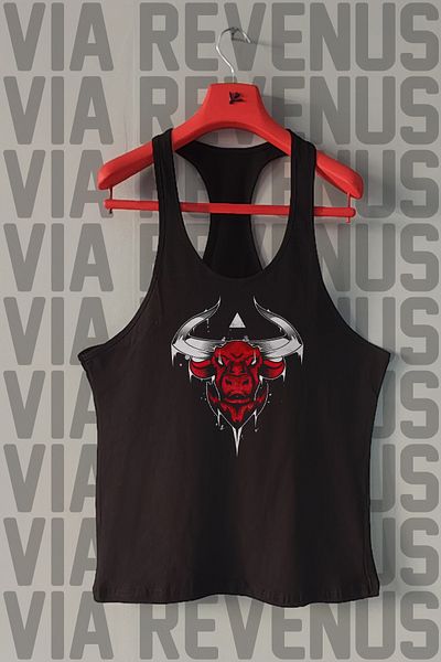 Vordevia Bull Printed Tank Top Sports Tank Top