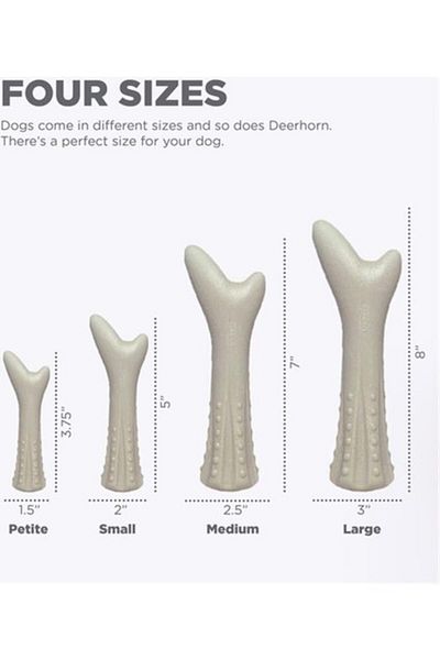 PetStages Deerhorn Antler Alternative Dog Chew Toy Dog Chewing Toy - Large - 670