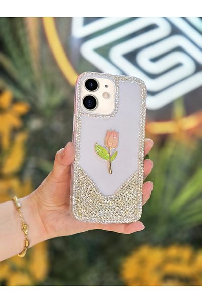 OSG حافظة هاتف واقية فاخرة فاخرة متوافقة مع هاتف iPhone 11 مع حجر حرف ثلاثي الأبعاد