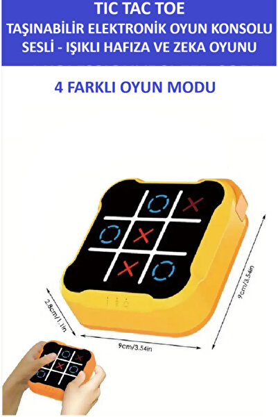 ZETCONCEPT TIC TAC TOE TAŞINABİLİR ELEKTRONİK OYUN KONSOLU - SESLİ IŞIKLI ZEKA VE HAFIZA OYUNU