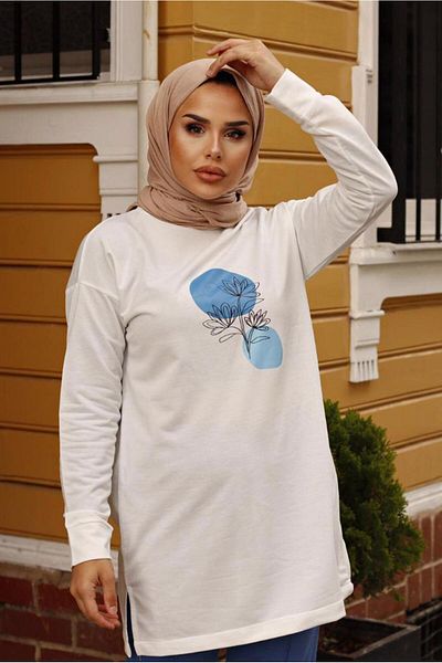 TRENDTESETTÜR Γυναικείο Navy Blue (INDIGO) Σετ παντελονιού με λεπτομέρεια εκτύπωσης 7107