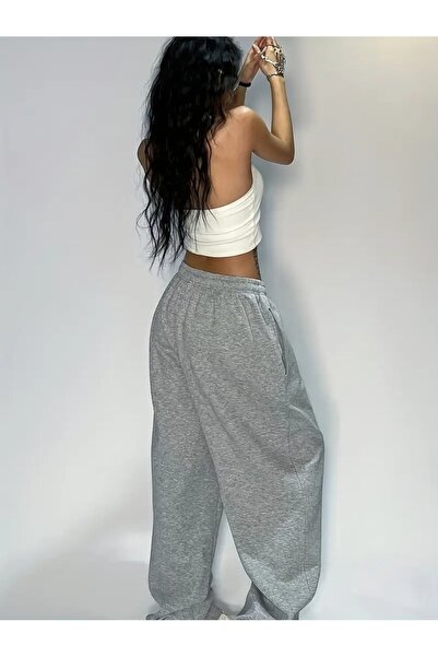 CAONNES Gri Kadınlar İçin Şık Düz Renkli İpli Bel Pantolon - Şık Rahat Her Mevsim İçin Mükemmelfc
