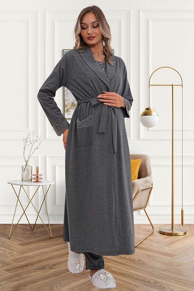 by İGP Pregnant Maternity Pajama Set with Robe