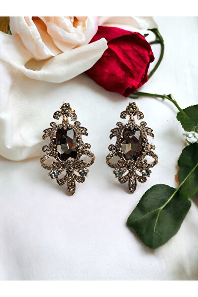 FAYRA ACCESSORIES Kristal Taşlı Elmas Montür Küpe