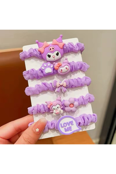 synshop Kore 5li Lastik Simit Saç Toka Set Genç Kız Prenses Doğum Günü Okul H...