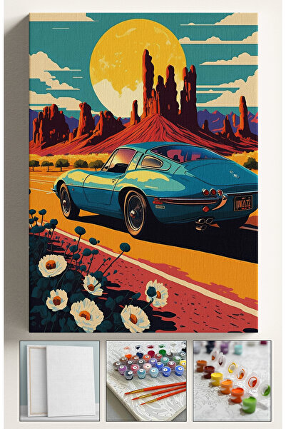 Akihabara Sayılarla Boyama Hobi Seti Çerçeveli Numaralı Tuval Fırça Boya Dahi...