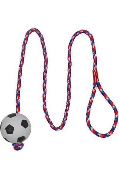 Trixie Dog String Rubber Ball Toy 6cm, 1M