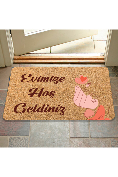 M&H Quality Welcome Written Coco Look Decorative Door Front and Interior Mat