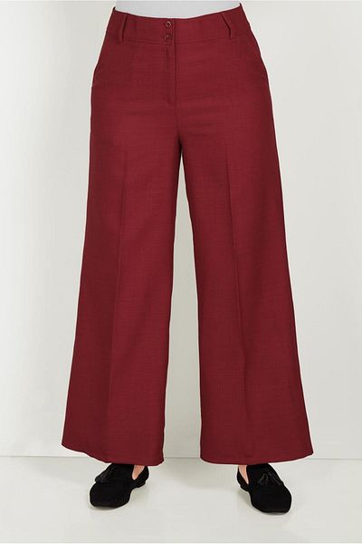TRENDTESETTÜR Women's Red Wide Leg Trousers 70072