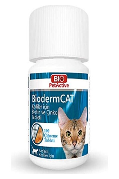 Genel Markalar Bio Pet Active Bioderm Biotin ve Çinko Kedi Tableti 30 gr ( 10...