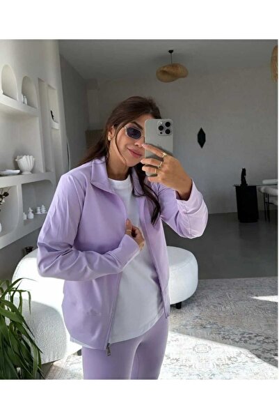 Genel Markalar UZUN KOLLU FERMUARLI CEKET VE YÜKSEK BEL TOPARLAYICI TAYT İKİL...